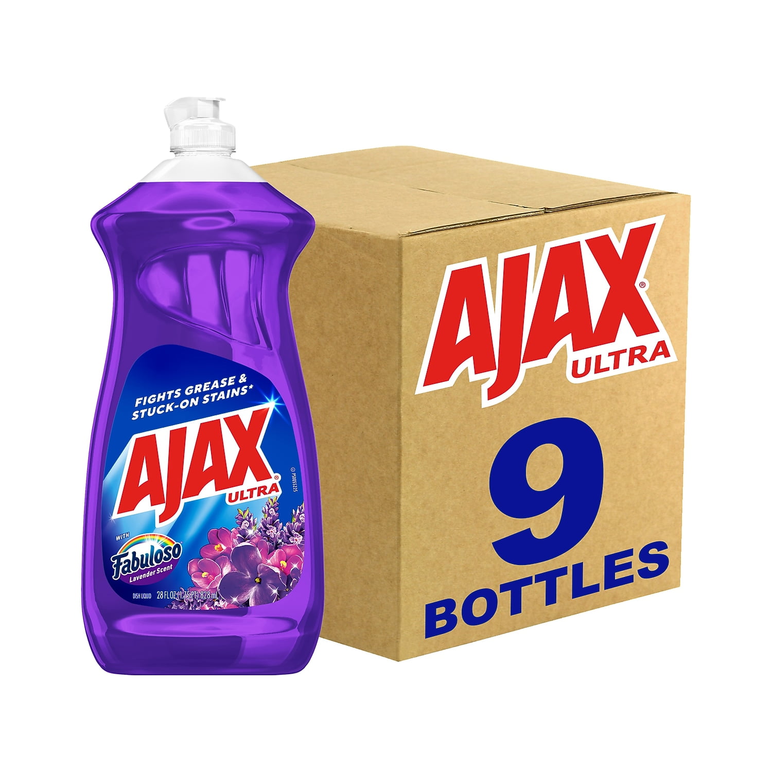 Ajax Ultra Dish Soap Fabuloso Lavender 28 fl. oz 9/Carton (61037540CT)