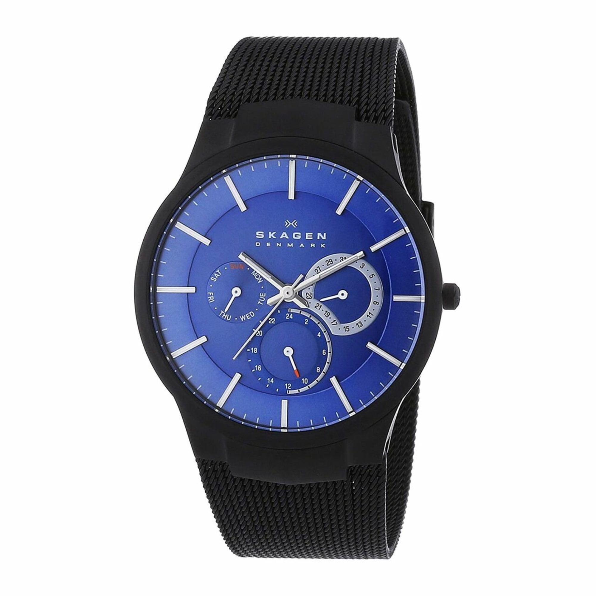 Skagen Men's Chronograph Blue Dial Black Mesh Bracelet Watch 809XLTBN