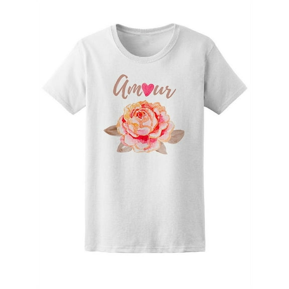 Amour French Watercolor Rose Tee Women's -Image by Shutterstock