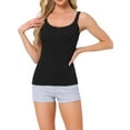 thumbnail image 1 of INSPIRAR CHIC Camiseta de Encaje para Mujeres, Top de Pijama de Algodón, Camiseta Interior Suave y Cómoda, Color Negro, 1 of 6