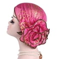 thumbnail image 4 of Fashion Large Flower Muslim Women Turban Hat Stretch Chemo Cap Bandana Headwrap, 4 of 7