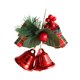 thumbnail image 1 of Lazo navideño con campana, lazos a cuadros, colgante, decoración navideña decorativa para puerta Campanas dobles, 1 of 9