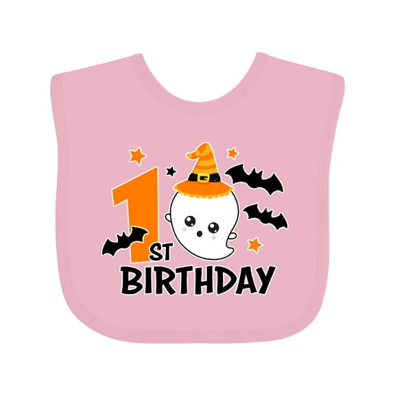 Inktastic 1st Birthday with Ghost and Bats Halloween Boys or Girls Baby Bib