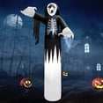 thumbnail image 4 of Gymax 12 FT Tall Halloween Inflatable Skeleton Ghost Spooky Halloween Blow Up Backyard Decor, 4 of 10