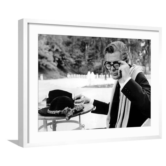 Art.com 8 1/2, Marcello Mastroianni, 1963 Photo, White Frame Wall Art, 29" x 23"