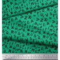 thumbnail image 3 of Soimoi Green Cotton Voile Fabric Alphabet Text Printed Fabric 1 Yard 42 Inch Wide, 3 of 3