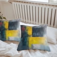 thumbnail image 5 of Abstract Color Block Outdoor Pillow Covers Pack of 2 Yellow Block Gradient Black Waterproof Throw Pillow Covers Decorative Cushion Cases for Patio Garden Tent Balcony Couch 20x20 inch, 5 of 8
