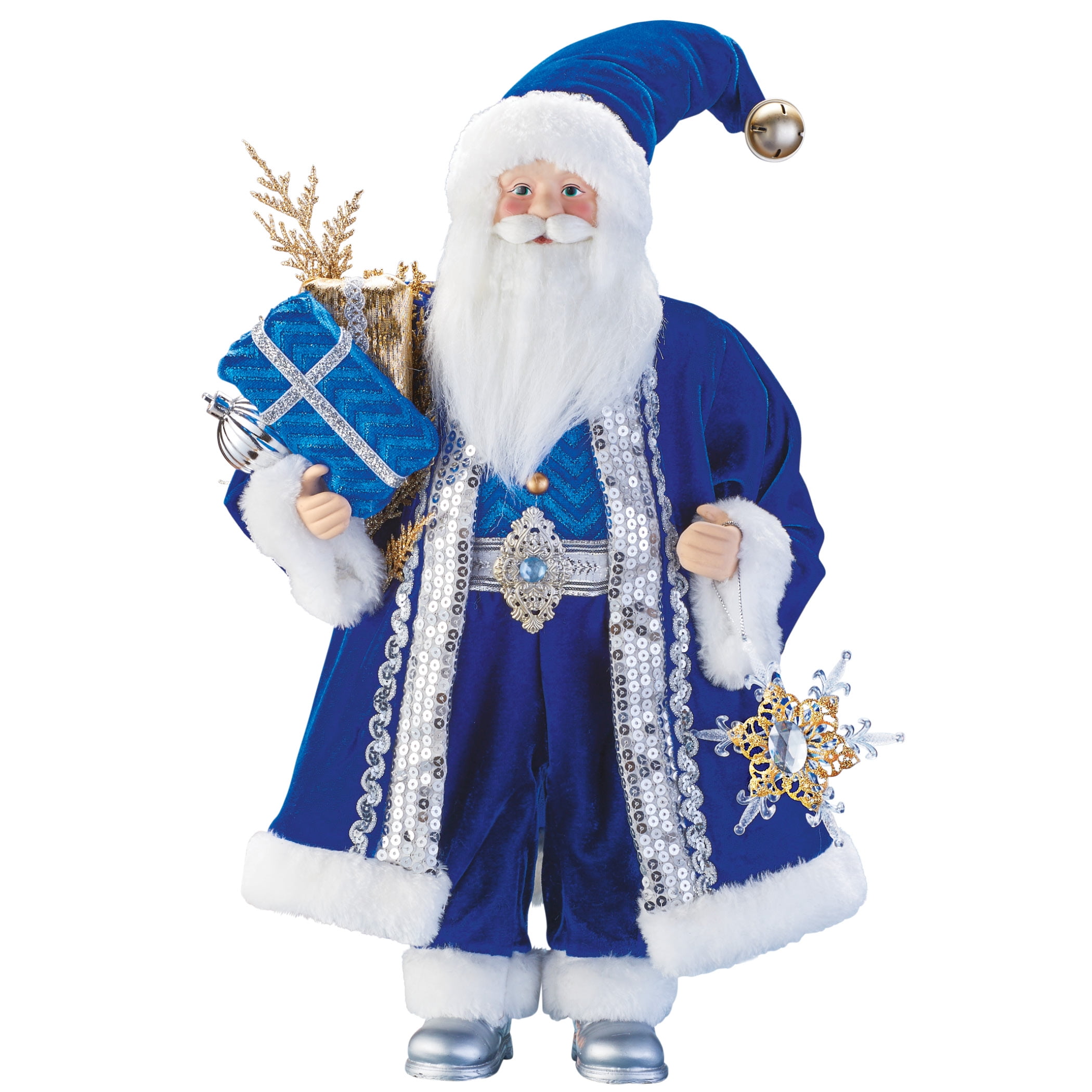 blue santa outfit