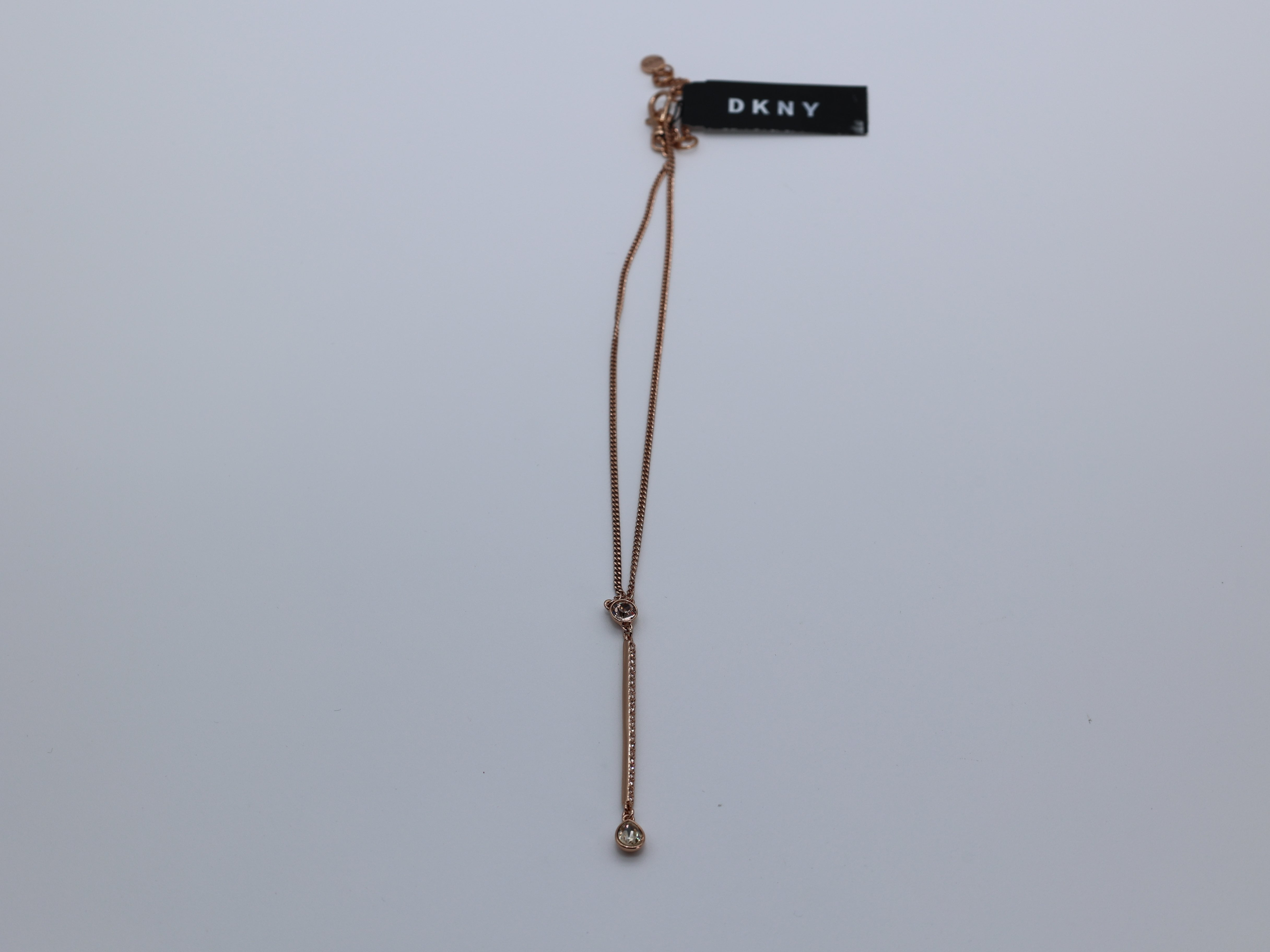 DKNY Gold-Tone Crystal Bar Statement Necklace