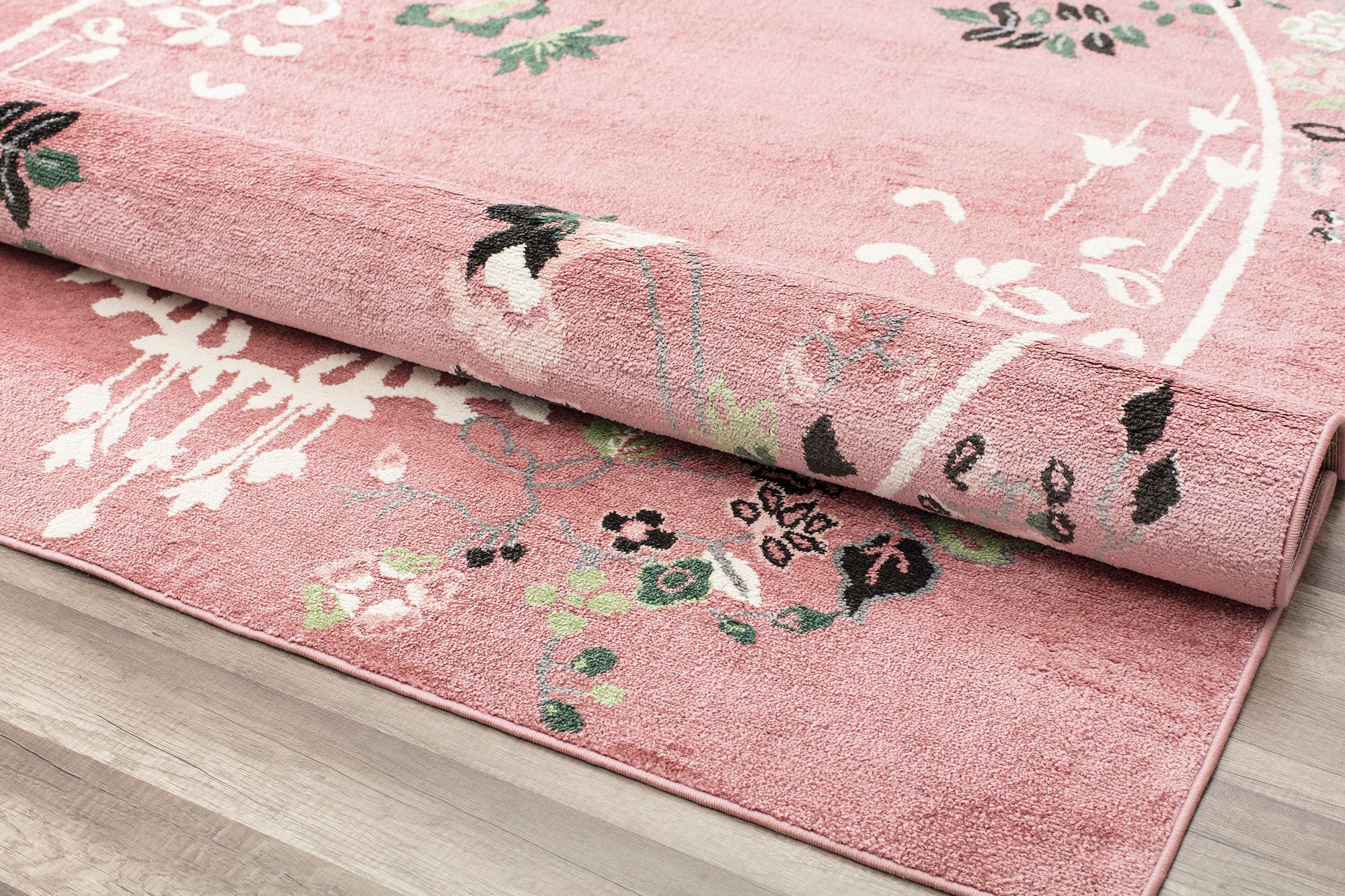 Rugs America Hanna VA20C Pink Magnolia Floral Transitional Pink Area Rug, 5'x7'