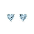 thumbnail image 3 of 1.5 Ct Heart Cut Studs Blue Crystal 18K White Solid Gold Everyday Dainty Earrings Screw Back, 3 of 7