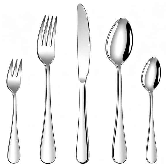 20 Piece Silverware Set, Stainless Steel Flatware Cutlery Set for 4, Spoons and Forks Cutlery Set, Mirror Finish, Dishwasher Safe