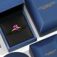 thumbnail image 5 of Gem Stone King 14K Yellow Gold Pink Created Sapphire Engagement Ring for Women | 4.50 Cttw | Oval 11X9MM | Gemstone September Birthstone | Size 5, 5 of 6