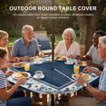 thumbnail image 3 of Round Outdoor Tablecloth with Umbrella Hole and Zipper, Navy Blue Spring Floral Tablecloth with Elastic Waterproof, Vintage Elegant Summer Botanical Patio Table Covers for 55" - 60" Pool Tables, 3 of 9