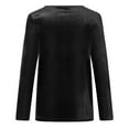 thumbnail image 5 of Women's Elegant Long Sleeve Tops Round Neck Vintage Velvet Blouse Velour Pullover Casual Solid Color Shirts Tees,S-3XL, 5 of 8