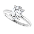 thumbnail image 2 of Oval Cut Diamond Engagement Ring, Hidden Halo Diamond Ring, Prong Set Diamond Wedding Anniversary Ring, 14K White Gold Plated, 2.1 Ct Simulated Diamond, Birthday Gift Ring For Wife, 2 of 5