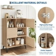 thumbnail image 3 of M optimized Mid-Century 3-Tier Display Storage Cabinet with Doors, Modern Wooden Buffet Accent Cabinet with Strong Legs for Living Room, Dining Room, Kitchen, Hallway, 3 of 9