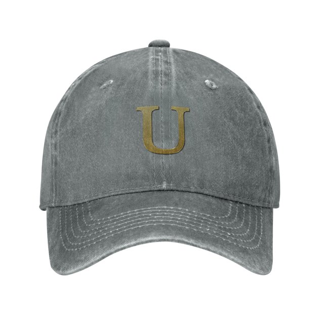 ZICANCN Adjustable Baseball Cap Women, Alphabet U Pattern Hats for Men Adult Washed Cotton Denim Baseball Caps Fashion, Gray