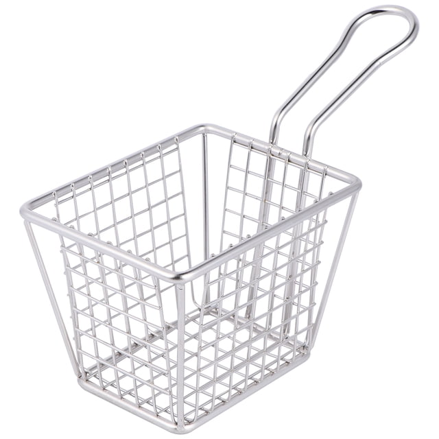 Square Mesh Frying Basket Strainer Mini Food Colander Mesh Fry Filter Mesh Basket for Potatoes Chips French Fries (Size S)