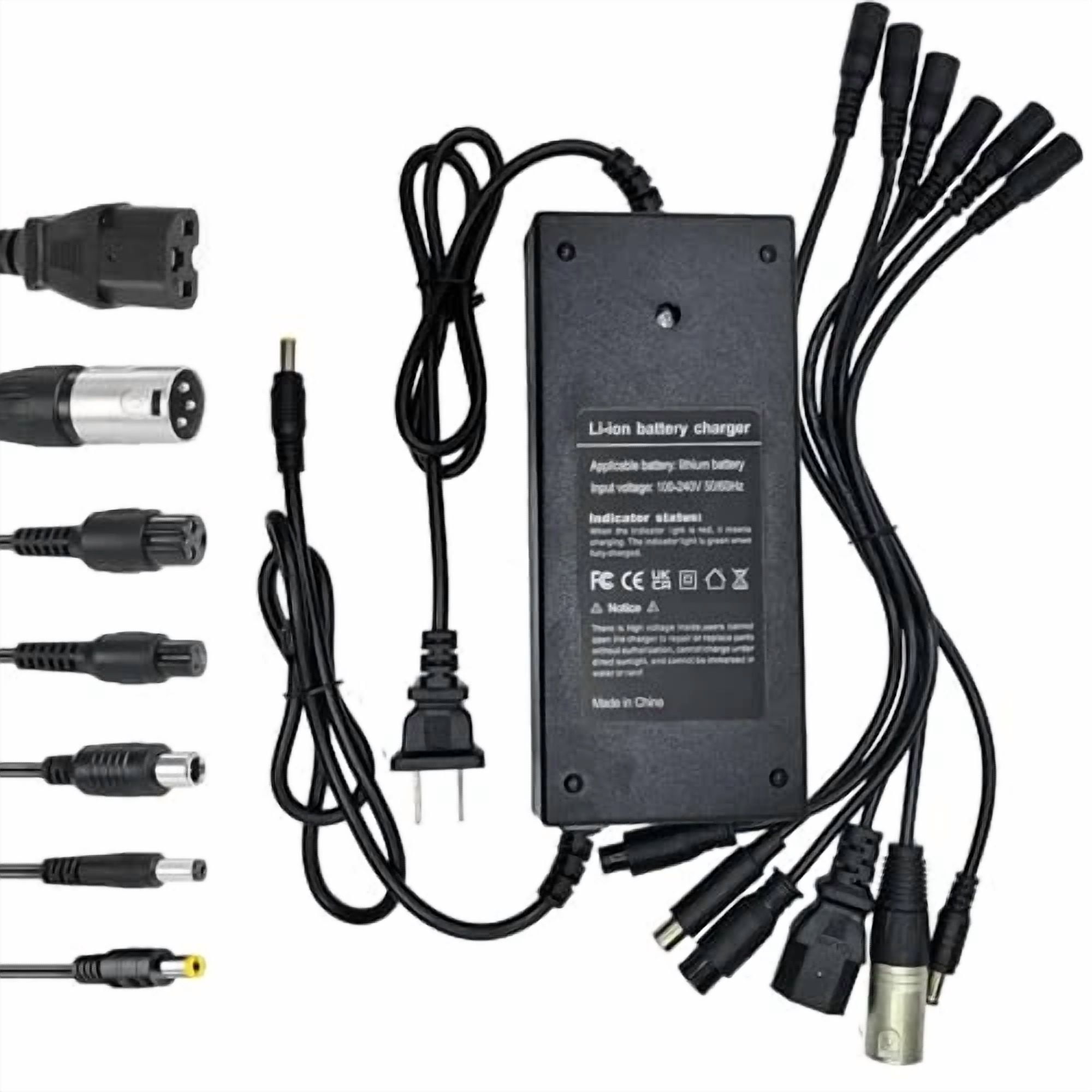 54.6V 2A Charger(7 Plugs) Universal for 13S 48V Li-ion Battery，Fast and Safe