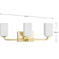thumbnail image 2 of Cowan Collection Three-Light Modern Satin Brass Etched Opal Glass Bath Vanity Light, 2 of 2