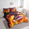 thumbnail image 2 of Erosebridal Football Gamer Twin Bedding Sets 7-Piece for Kids Boys,Teens Sport Theme Flame Bedding Comforter Set,Black Reversible,Ultra Soft Home Decor, 2 of 6