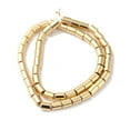 thumbnail image 2 of 5 Strand Electroplated Synthetic Non-magnetic Hematite Beads Strands Column Light Gold Plated 8x6mm Hole: 1.2mm 52pcs/strand 16.14''(41cm), 2 of 3