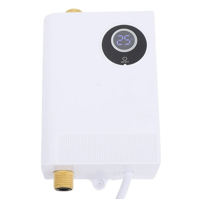 Mini Chauffe-Eau Compact Chauffe-Eau Sans Réservoir avec Écran LCD IPX4 pour Cuisine Salle de Bain VR Appartement