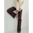 thumbnail image 4 of Womens Coffee Brown High Waist Straight Leg Jeans Button Casual Denim Pants, 4 of 7