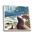 thumbnail image 1 of La Jolla, California, Sea Lions on Coast (Absorbent Ceramic Coasters Set of 4 Matching Images, Cork Back, Kitchen Table Decor), 1 of 3