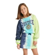 Justice Girls Branded Dye Effect Long Sleeve Sweatshirt, Sizes XS-XLP