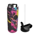 thumbnail image 2 of Yiaed Neon Gothic Skull Moon Print Water Bottle with Straw Lid, Stainless Steel Double Wall Insulated Water Bottle | Leak-Proof and Spill-Proof Water Bottle, 2 of 8