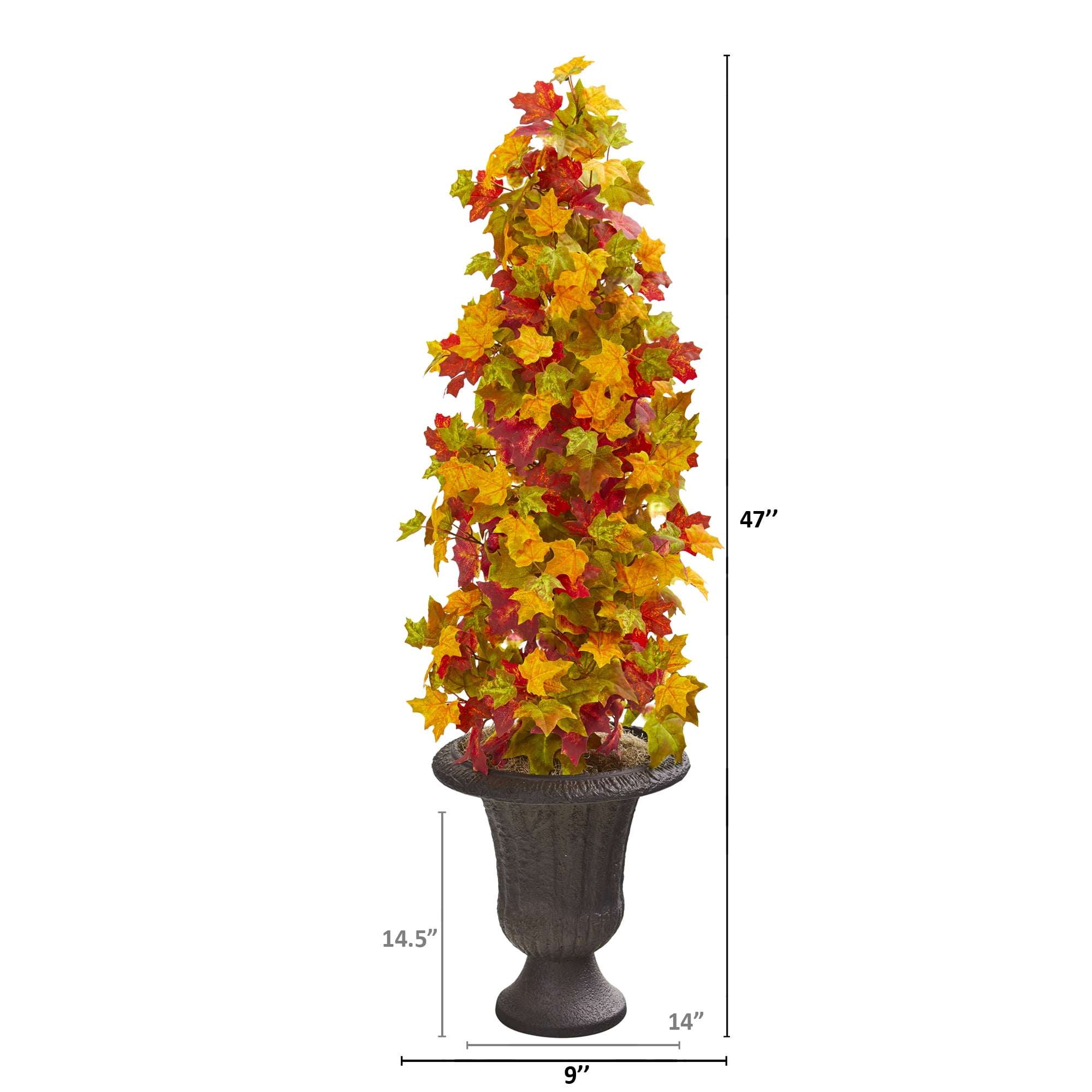 Nearly Natural 47in. Autumn Maple Artificial Tree in Decorative Brown Urn