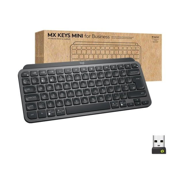 Logitech MX Keys Mini for Business - Keyboard - backlit - Bluetooth - QWERTY - US English - graphite