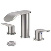 WOWOW Waterfall Bathroom Faucet 3 Holes 8Inch Widespread Bathroom Sink Faucet