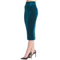 thumbnail image 2 of Tia Skirt - Women's Stretch velvet pencil skirt (teal), 2 of 5