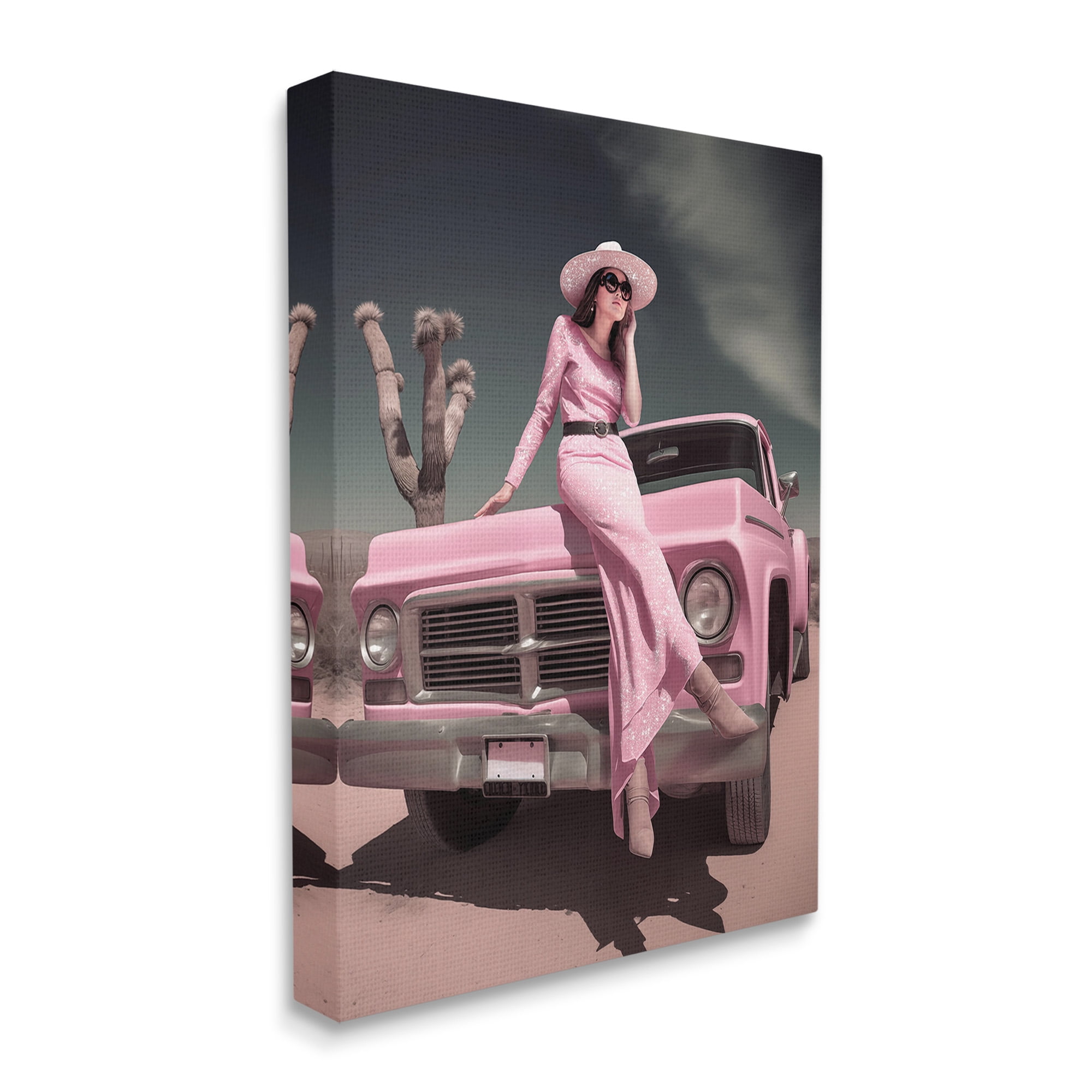 Stupell Industries Glam Woman in Desert Transportation Photography Gallery Wrapped Canvas Art Print Wall Art, 30 x 40