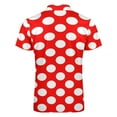 thumbnail image 5 of Polka Dots Red Polka Dots Men Zipper T-shirt Summer Casual Short Sleeve T-shirt Top, 5 of 7
