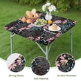 thumbnail image 4 of Pioneer Flower Floral Print Pattern Square Fitted Tablecloth with Elastic Edge,Square Table Cover,Washable Elastic Table Cover for Home Kitchen Party Decor 34"x34", 4 of 6