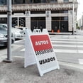 thumbnail image 5 of Autos Usados  24" x 36" Double Sided A-Frame Sidewalk Sign, Includes 2 Installed Vinyl Decals | Foldable Portable White Signicade Sandwich Board Signs, 5 of 5
