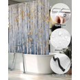 thumbnail image 5 of Split Shower Curtain for Transfer Bench, Yellow Blue Forest Fabric Shower Curtains for Bathroom, Modern Oil Painting Art Tub Sliding Transfer Bench Waterproof Bath Curtains 72"x84", 5 of 9