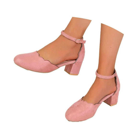 Women's Modern Dance Shoes Casual Sandals Comfortable Medium Heel On Round Toe Strappy Beach Footwear for Daily