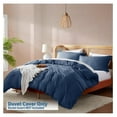 thumbnail image 2 of Twin Duvet Cover Set - Soft Double Brushed Navy Blue Duvet Cover Twin/Twin XL, 2 Piece, with Button Closure, 1 Duvet Cover 68x90 inches and 1 Pillow Sham, 2 of 9