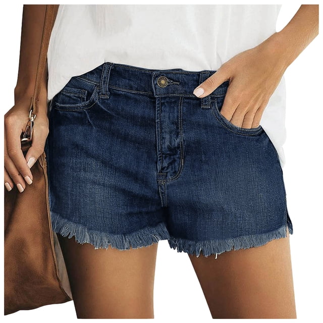 WILLBEST Jeans Mujer Pantalones Cortos Vaqueros Retro de Cintura Alta para Mujer, Pierna Ancha, Corte Recto, Cómodos, Elásticos, Informales, de Moda de Verano Extra Grande