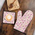 thumbnail image 6 of Pioneer Flower Floral Print Pattern 1-Pack Oven Mitts Set, Heat Resistant Kitchen Gloves, 7.7" X 12", 6 of 6