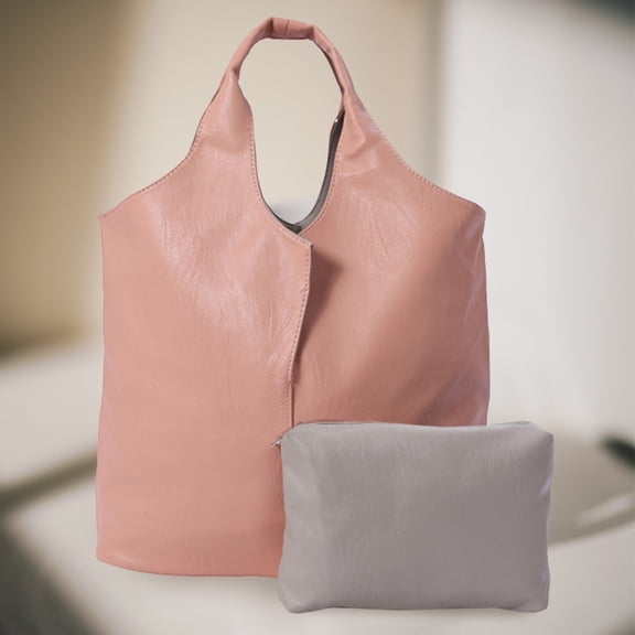 2PCS - Reversible Metallic Tote and Pouch Bags