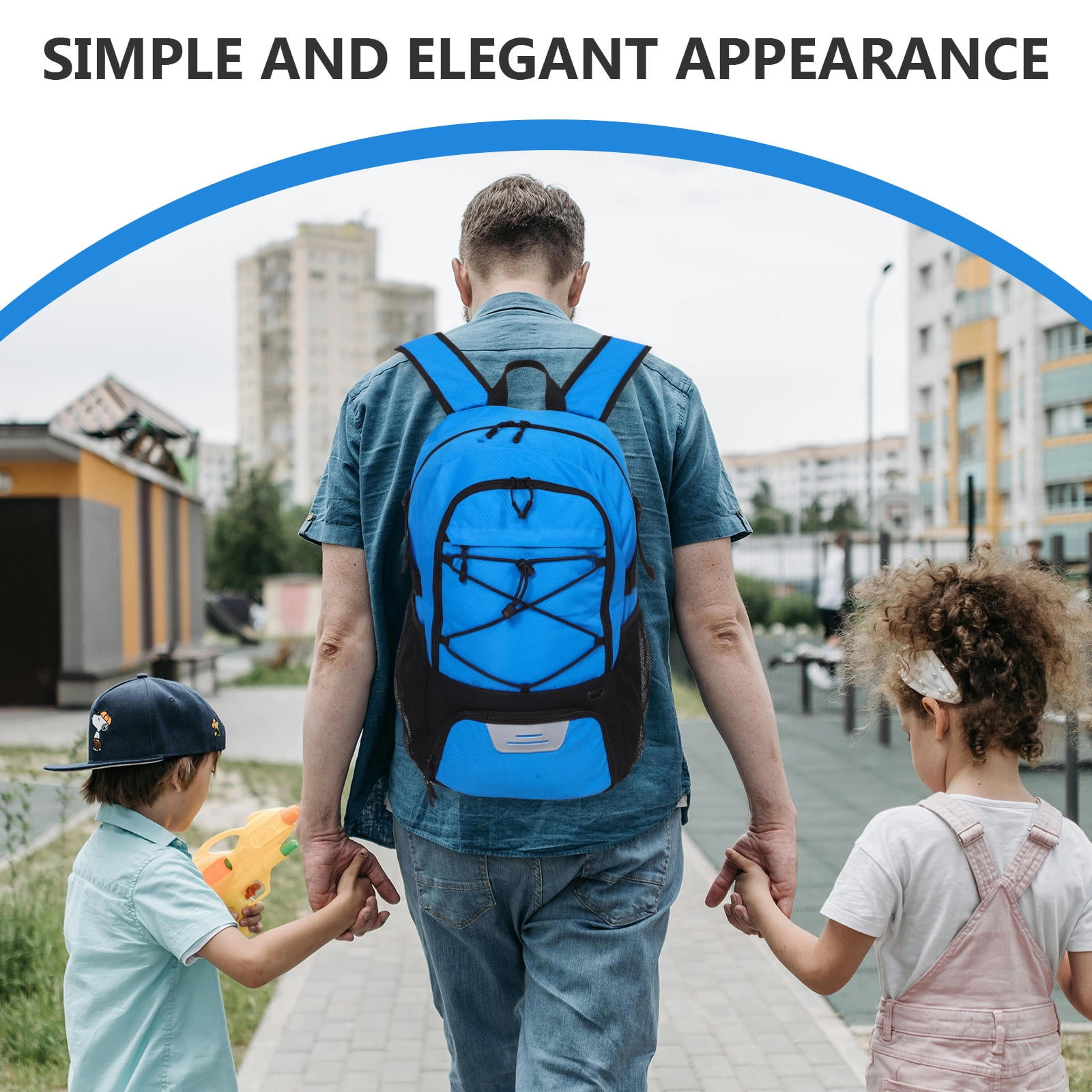 FOMIYES Oxford Cloth Sports Backpack with Shoe Compartment for Basketball Soccer Baseball Storage Blue