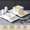 thumbnail image 3 of MALACASA, Series Mario, 28-Piece Porcelain Dinnerware Set, Ivory White Dinner Set, Service for 6, 3 of 8