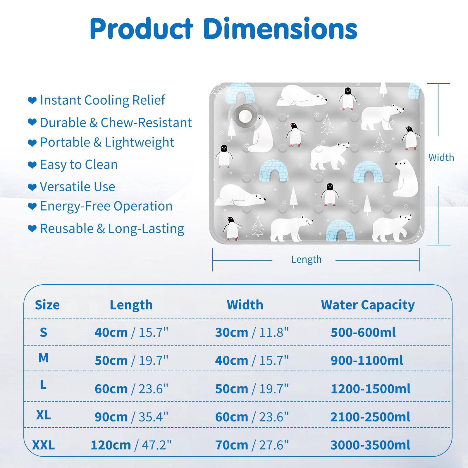 Cooling Pad for Dog,Instant Pet Cool Mat for Puppy,Comfortable Cool Pet Mat for Cat,Washable Dog Cooling Bed for Summer,Suitable for Outdoor Summer Crate Pad