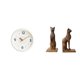 thumbnail image 1 of Reloj De Pared Moderno Con Números Grandes Y Mecanismo Silencioso (sin Tictac), Combinado Con Figuras Decorativas De Gatos Egipcios Que También Sirven Como Sujetalibros. Ideal Para Decorar El, 1 of 7